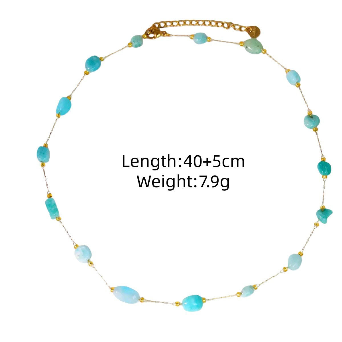 Wholesale Light Luxury Blue Tianhe Stone 14K Gold Plated Titanium Steel Necklace,  Fashion Jewelry Accessory Gift