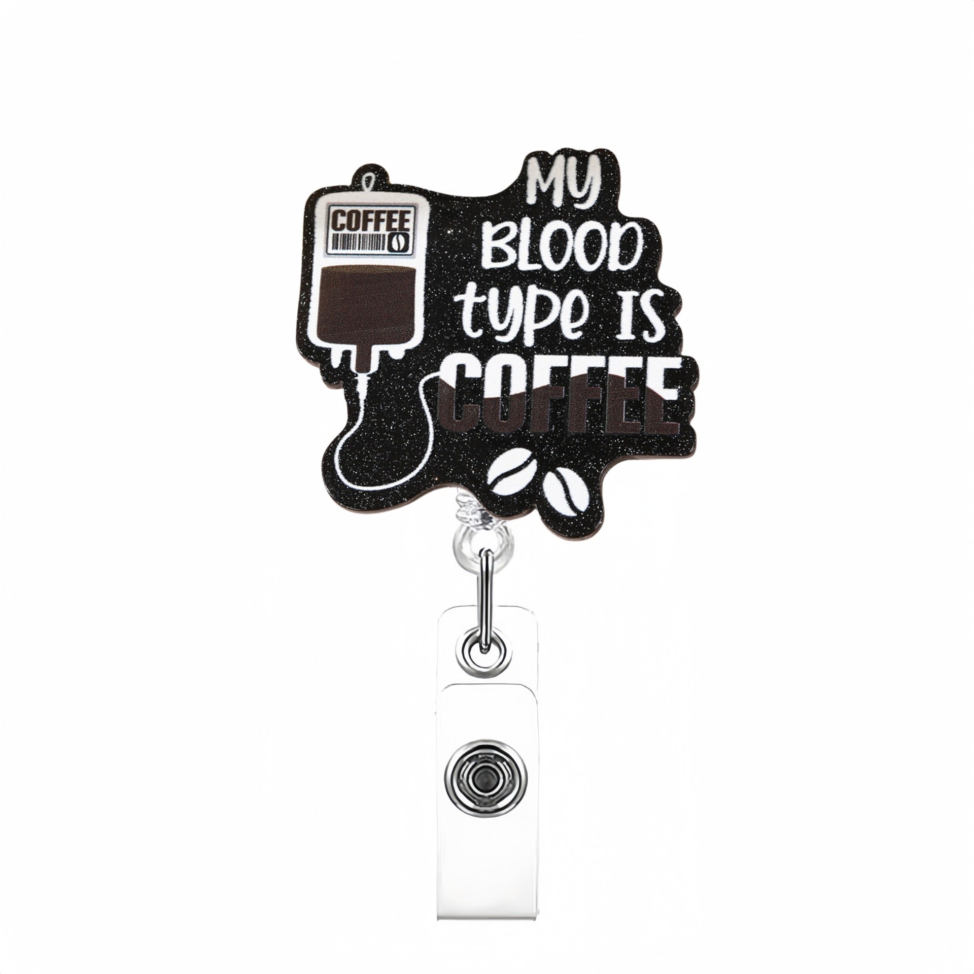 Wholesale Fun Glitter Acrylic Retractable Clip Badge Keychain