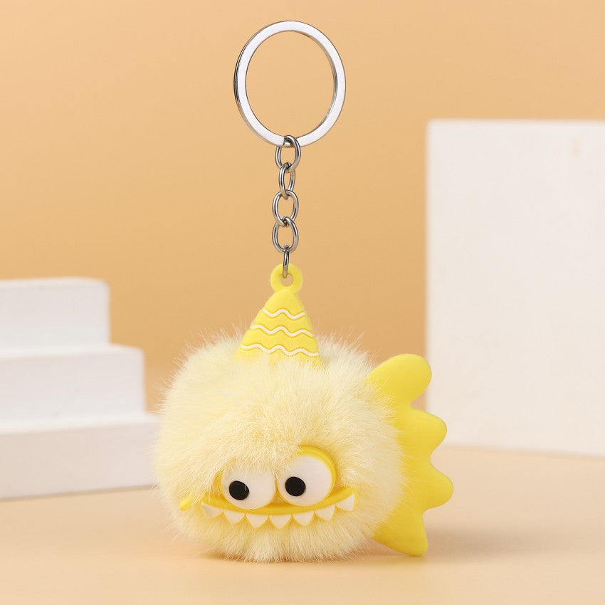 Wholesale Plush Monster Cute Fur Ball Keychains Pom Pom ACC-KC-RongR054