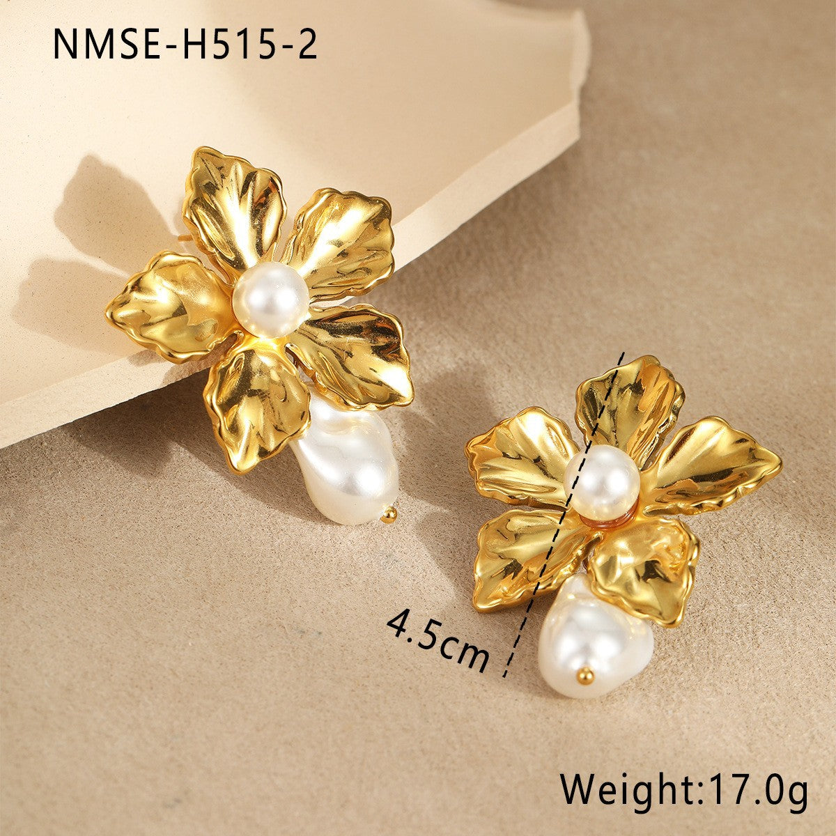 Wholesale  Stainless Steel Earrings Baroque Pearl Earrings