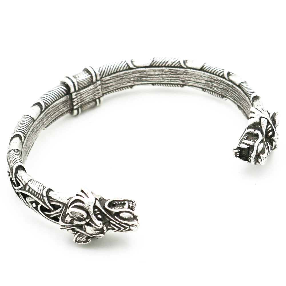 Wholesale Vintage Viking Open Wolf Head Bracelet ACC-BT-Hongg002