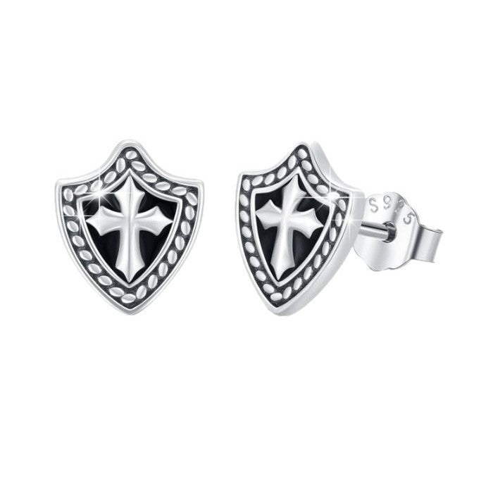 Wholesale  Retro Personalized Shield Earrings
