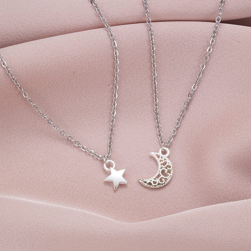 Wholesale Sun, Moon and Star Stainless Steel Necklace