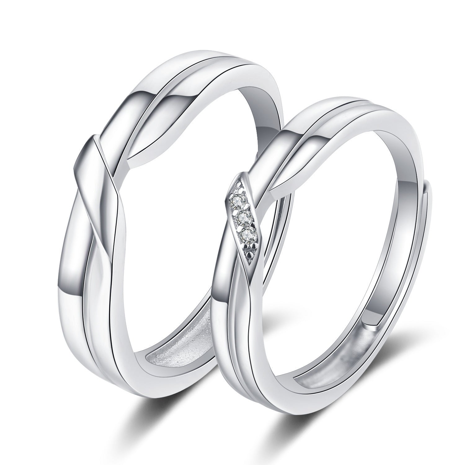 Wholesale Couple' s silver-plated open ring