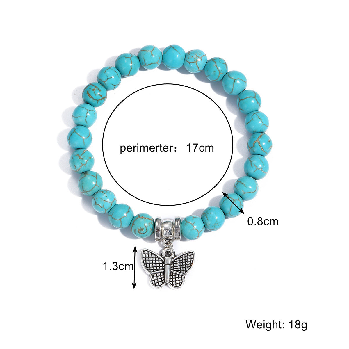 Wholesale  White Turquoise Crystal Women Beaded Bracelet suit Bohemian Turquoise Bracelet