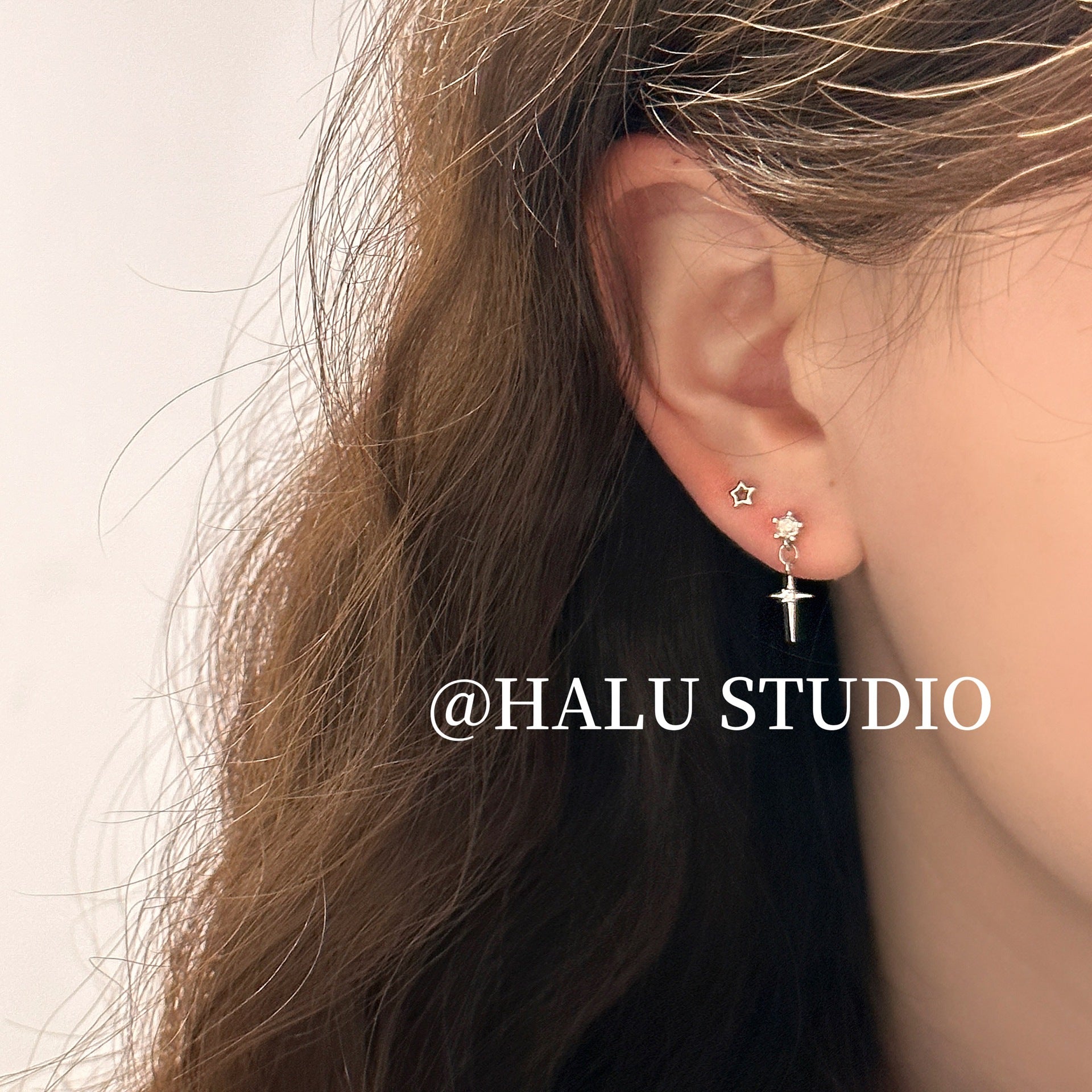 Wholesale Titanium Steel Stacking Combination Earrings