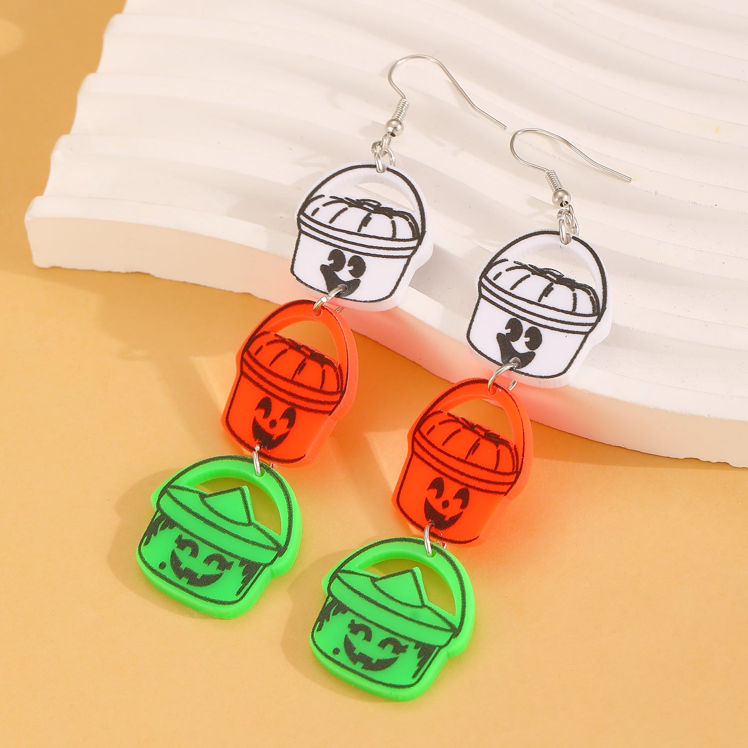 Wholesale Acrylic  Pumpkin Bat Basket Earrings for Party Wear Jewelry Accessory