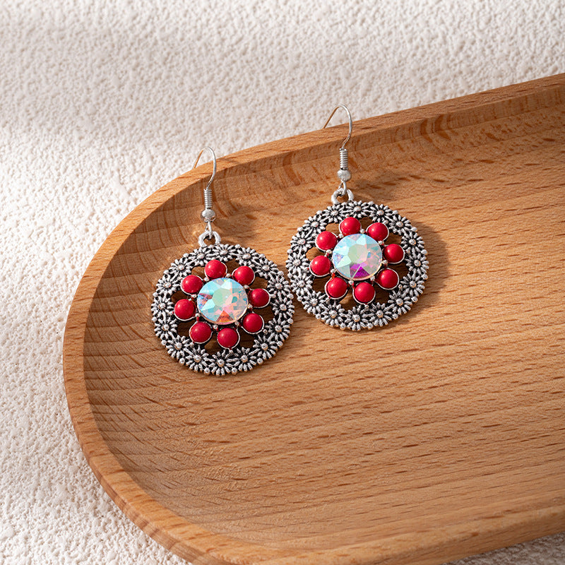 Wholesale Bohemian Turquoise Earrings,  Alloy Inlay,  Fashion Accessory for Everyday Wear