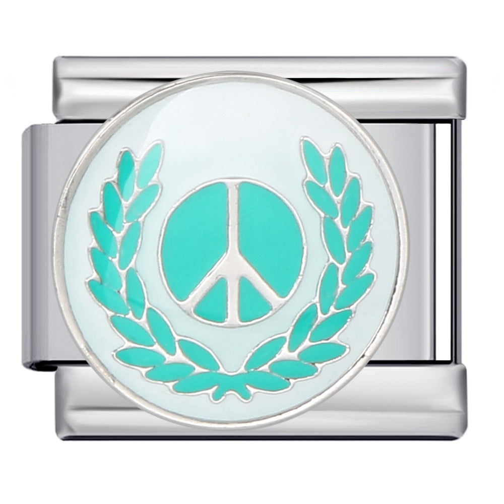 Wholesale Italian Charm Bracelet 9mm DIY Splicing Removable Peace Series Stainless Steel Composable Bracelet