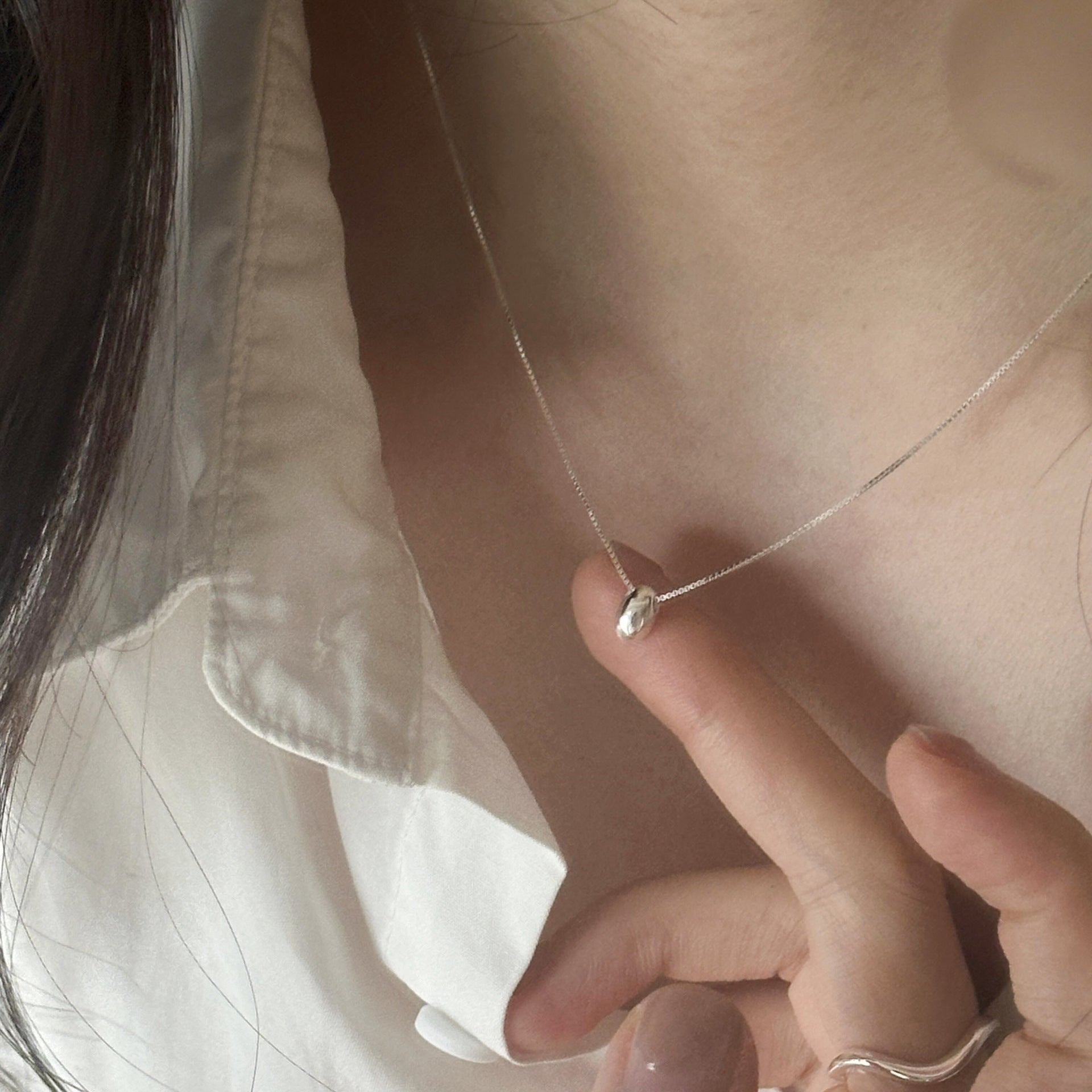 Wholesale Japanese Normcore Style Silver-Plated Necklace Chic Clavicle Chain for Boutique Resale