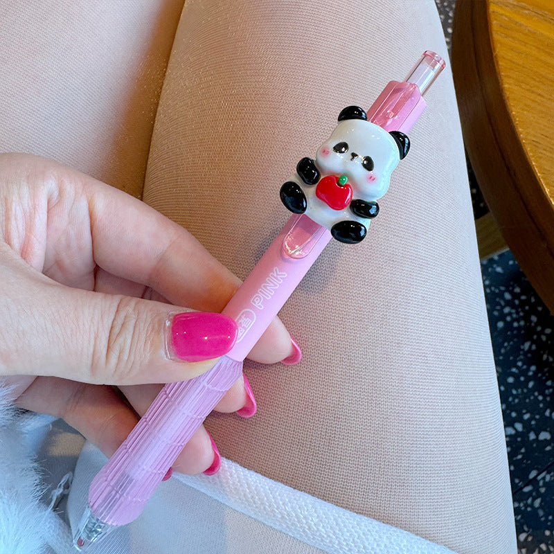 Wholesale  Panda Press Gel Pen Creative Cartoon Panda Bamboo  Ballpoint Pen
