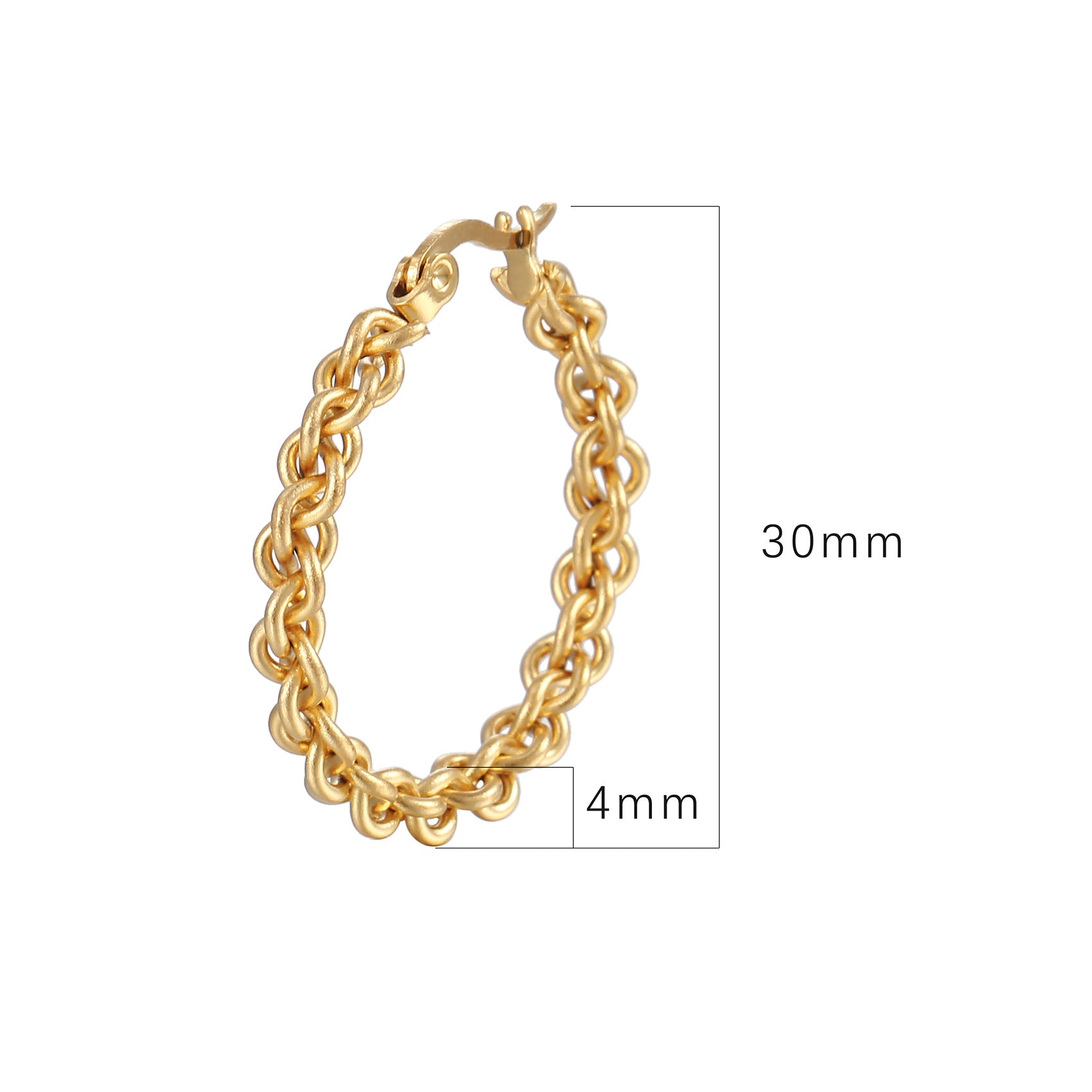 Wholesale round multi-strand twisted  18K earrings retro simple stainless steel round earrings