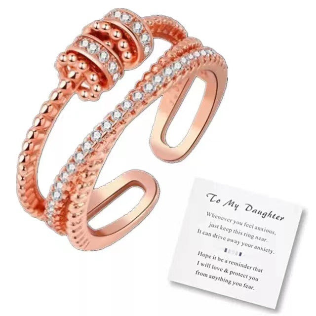 Wholesale Fashion Rings Double Layer Zircon Open Index Finger Ring Adjustable Rings ACC-RS-KLE001