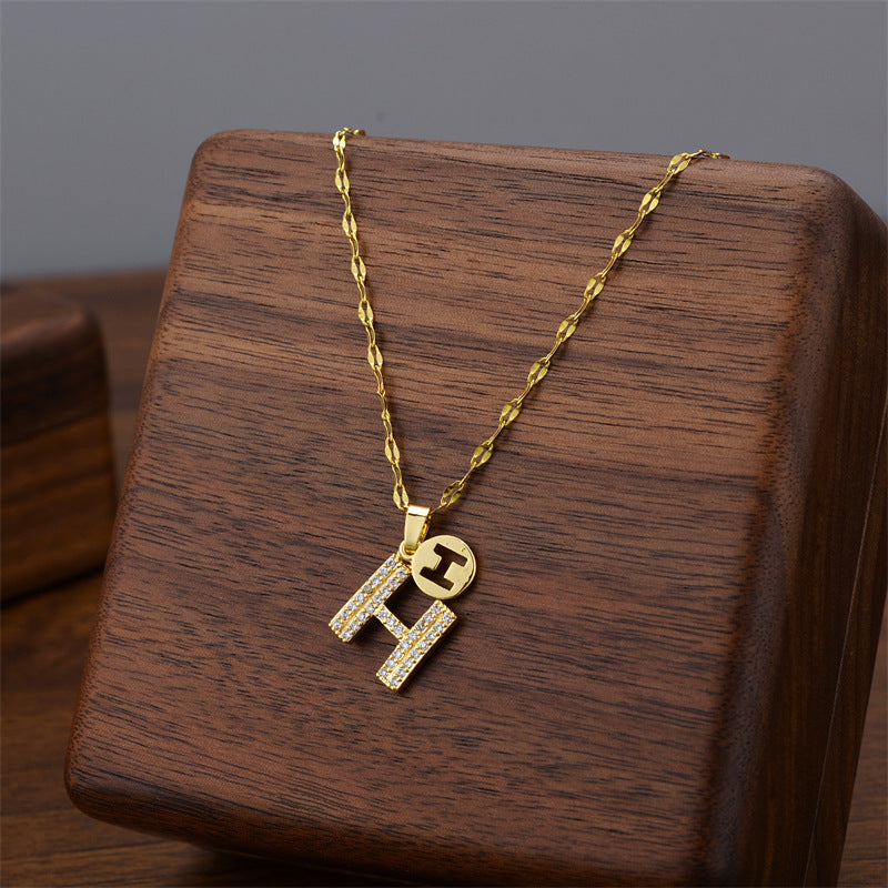 Wholesale Light Luxury Titanium Steel Necklace ACC-NE-Quanx007