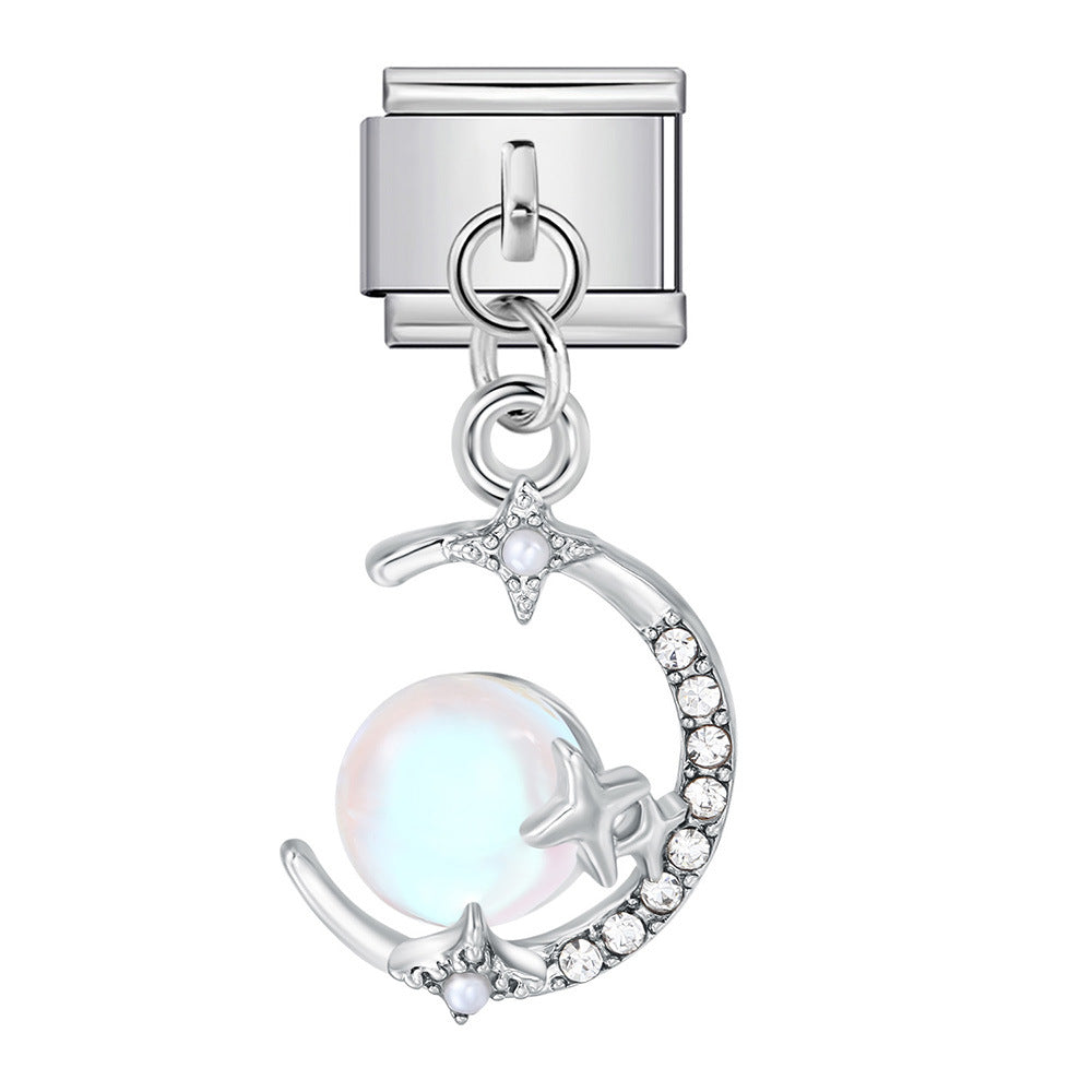 Wholesale Italian Charm Bracelet 9mm DIY Cute silver pendant  Creative Stainless Steel Composable Bracelet