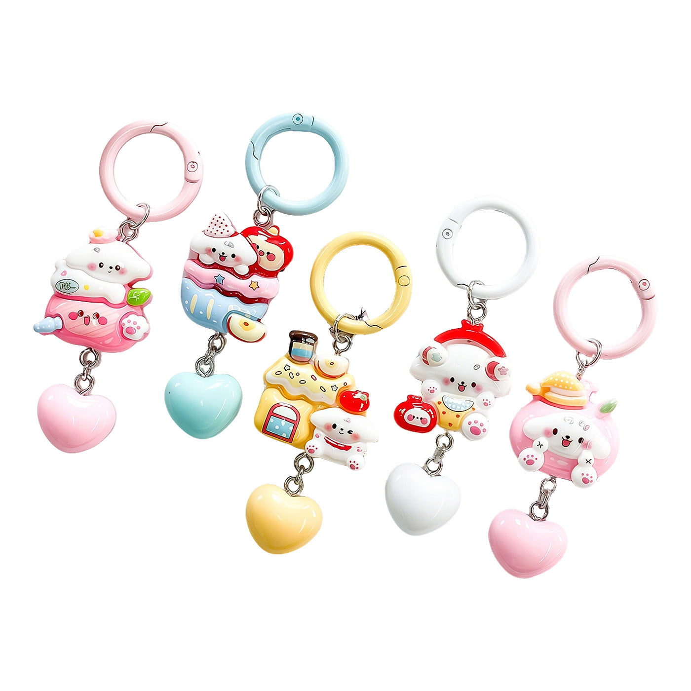Wholesale Cartoon Apple Heart Pendant Keychain Bag Charm Fashion Accessory Gift