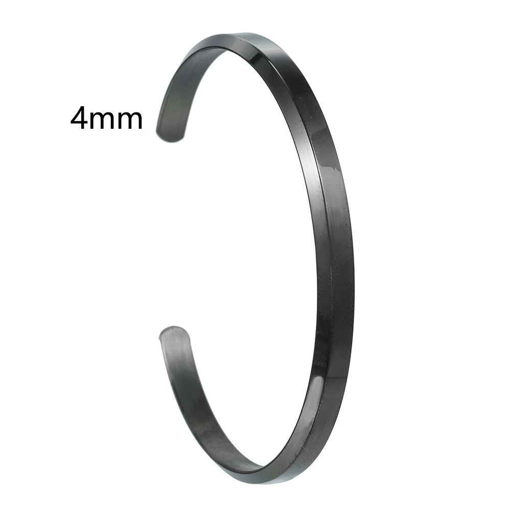 Wholesale  Titanium Steel Plated C-shaped Opening Bracelet