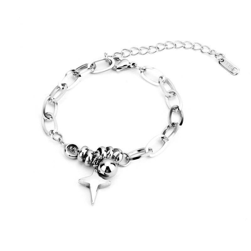 Wholesale Titanium Steel Cross Star Bracelet,  Handmade Niche Design,  Ideal Gift for Boutique Resale