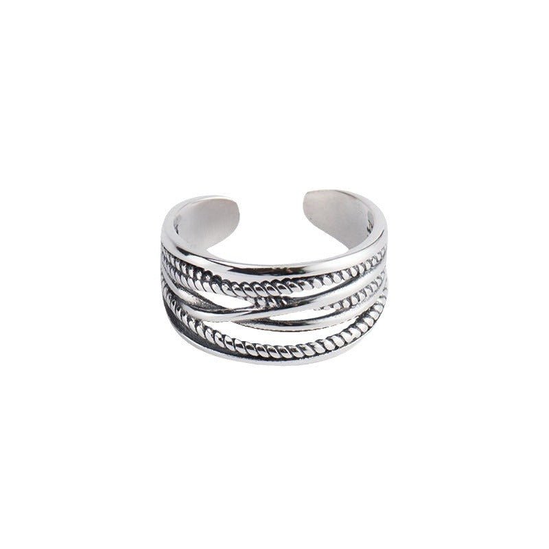 Wholesale  creative index finger ring  plated multi-layer winding open ring