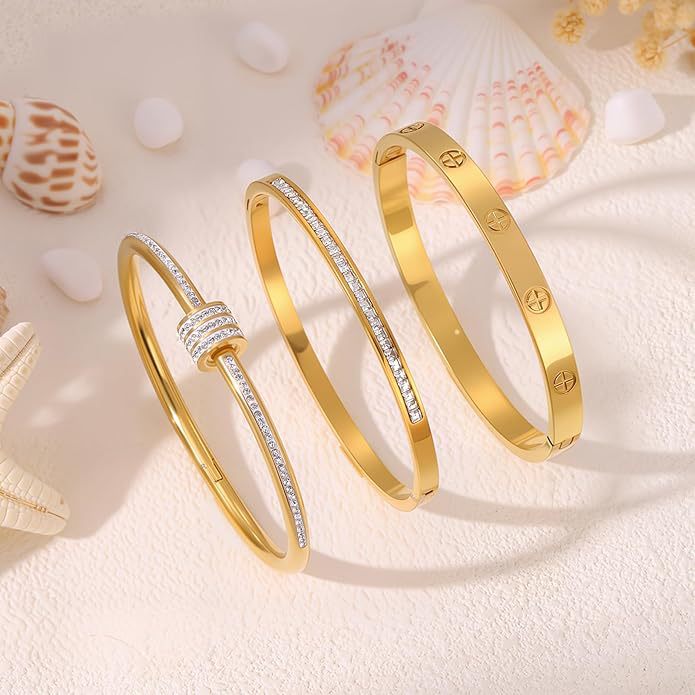 Wholesale Ins Style Cross Nail Micro-Set Zircon Bracelet Stainless Steel Electroplated Fashion Accessory