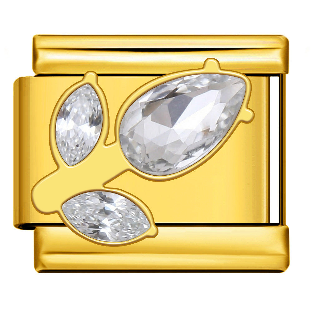 Wholesale 9mm Italian Charm Starter Bracelets DIY square Single Section Creative Stainless Steel Composable Bracelet