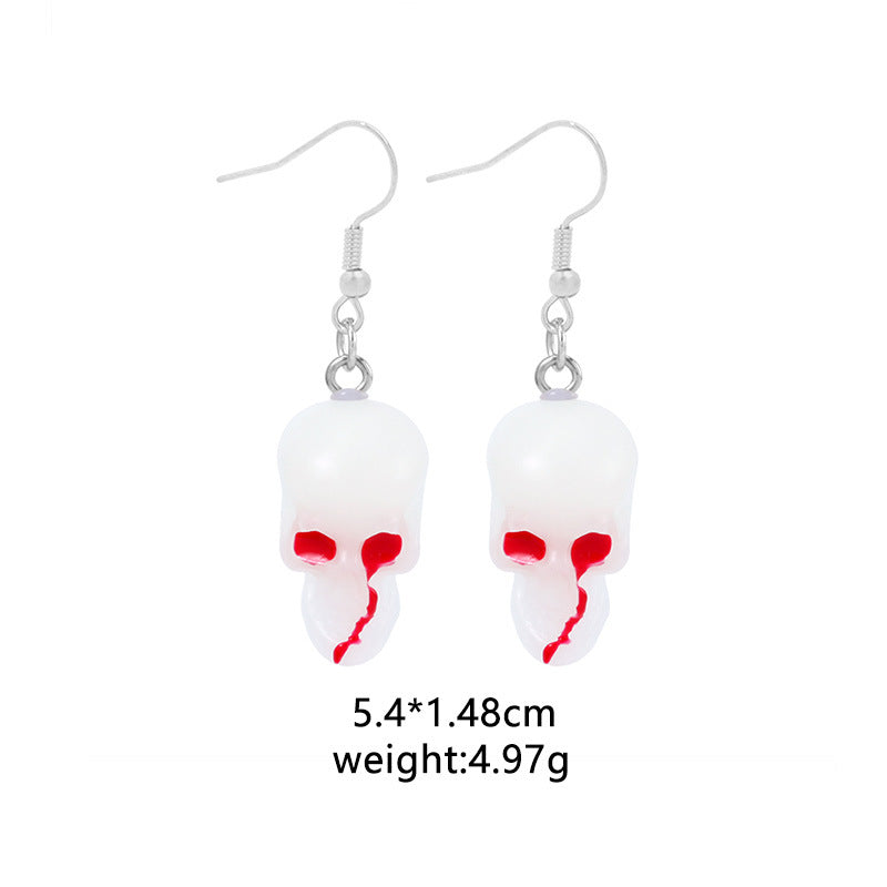 Wholesale Halloween Spider Pumpkin Ghost Skull Resin Earrings ACC-ES-BinLi005