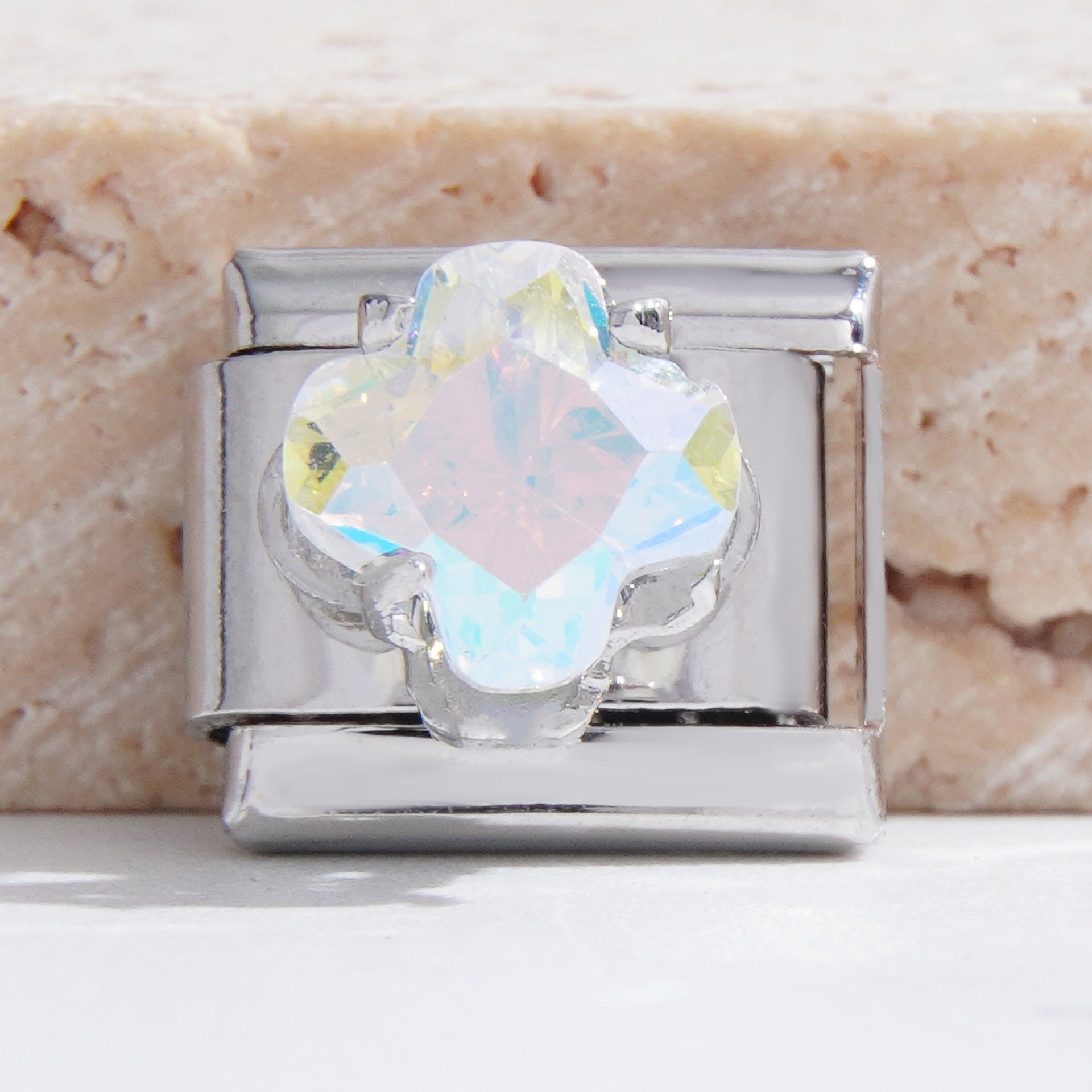 Wholesale 9mm Italian Charm Starter Bracelets DIY square Single Section Creative Stainless Steel Composable Bracelet