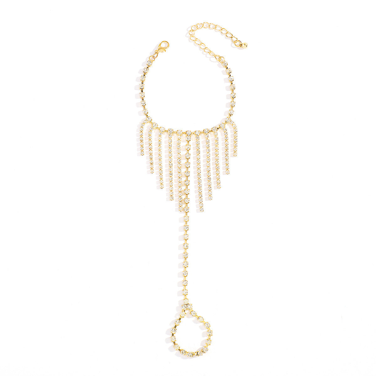 Wholesale full diamond tassel bracelet  temperament design ring bracelet integrated Bracelet