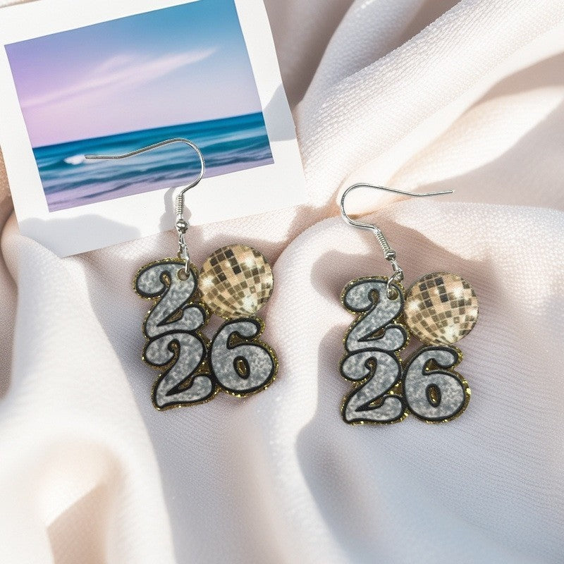 Wholesale Vintage Number Acrylic Earrings