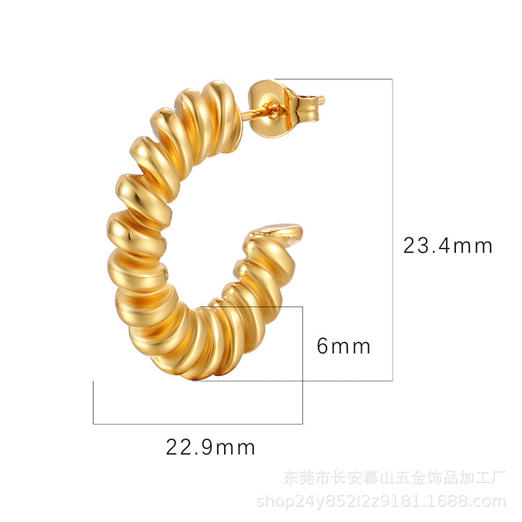 Wholesale  18K Gold Stainless Steel Earrings  Geometric  Irregular Earrings