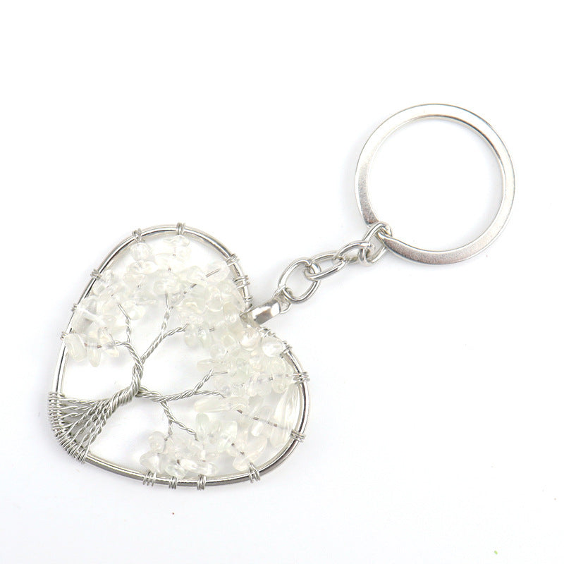 Wholesale Chic Crystal Heart Tree Keychain Pendant,  Decorative Bag Charm for Graduation Gift