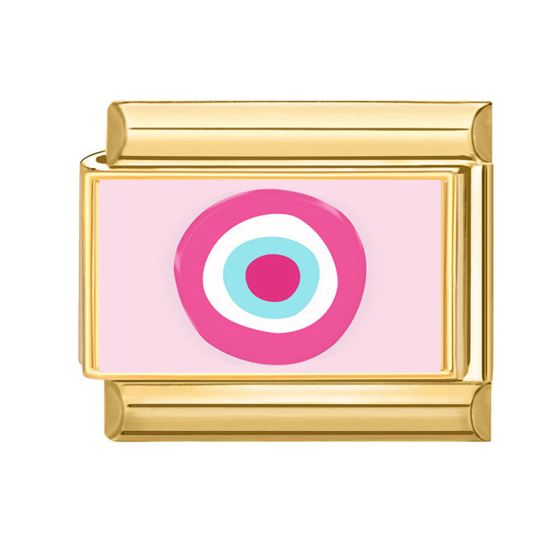 Wholesale Italian Charm Bracelet 9mm DIY Splicing Rose Pink Series Stainless Steel Composable Bracelet