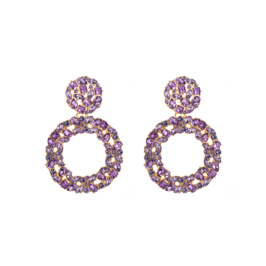 Wholesale Alloy Diamond Round Full Diamond Earrings