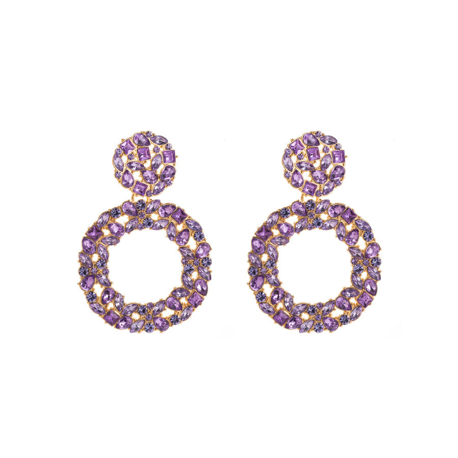Wholesale Alloy Diamond Round Full Diamond Earrings