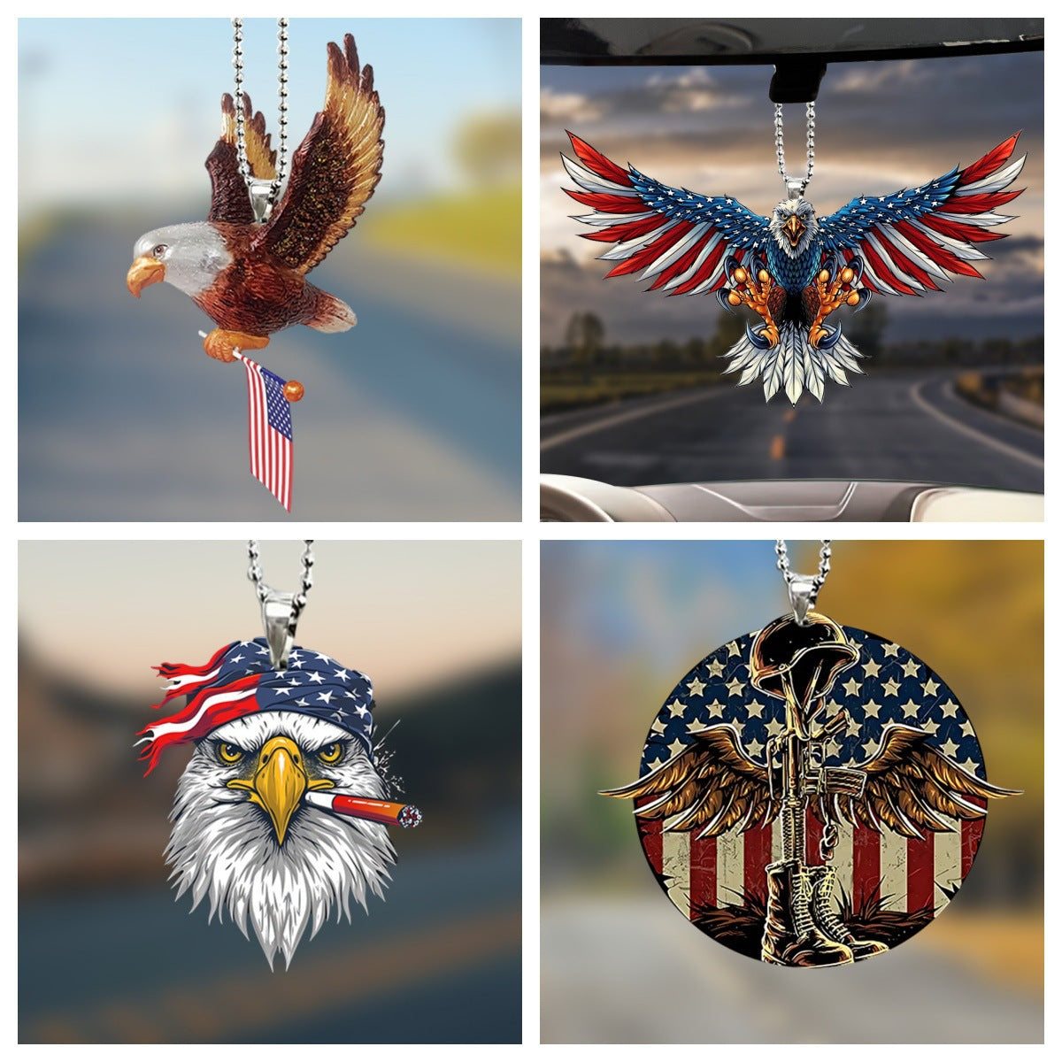 Wholesale American Eagle Independence Day Acrylic Keychains