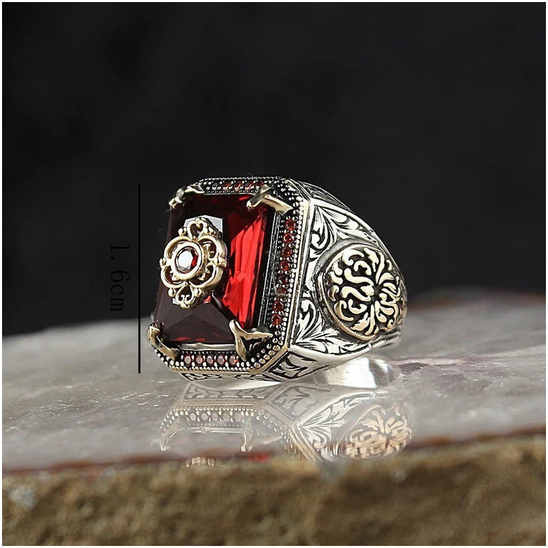 Wholesale  retro smear square alloy ring
