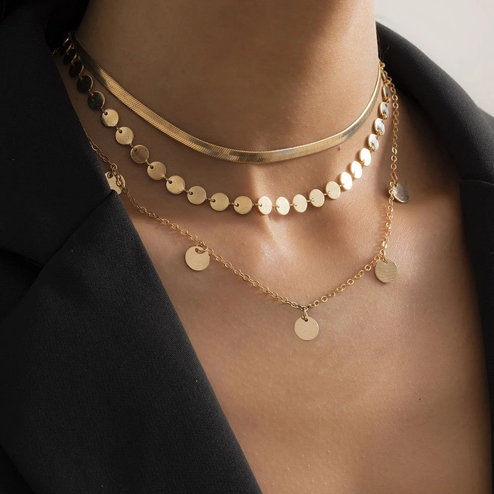 Wholesale Snake bone thick multi-layered necklace