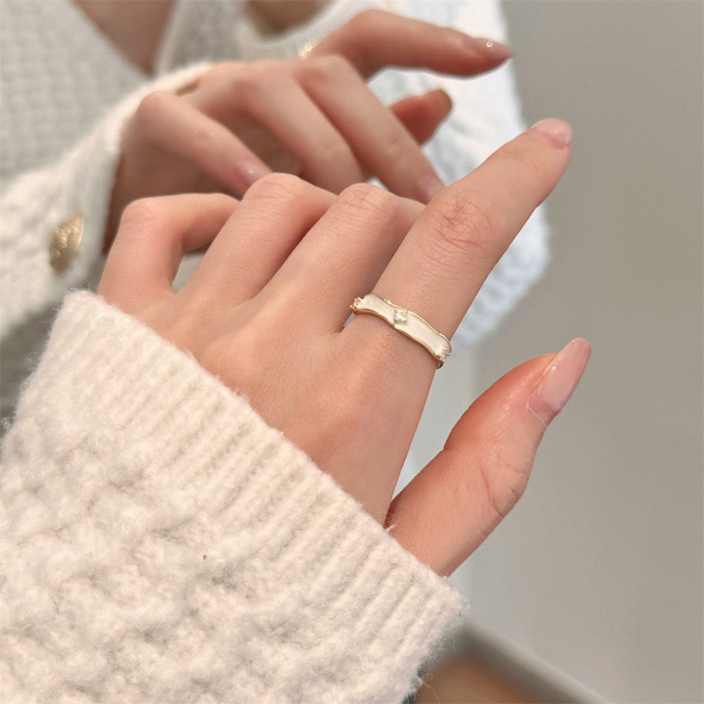 Wholesale Colorful Enamel Mother-of-pearl Butterfly Ring Open Index Finger Ring ACC-RS-Yues007