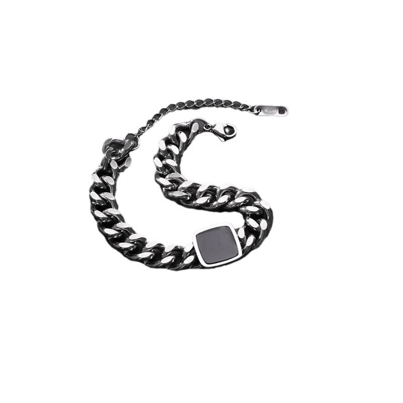 Wholesale Retro Square Cuban Bracelet,  Unisex Titanium Steel Jewelry for Everyday Wear Gift