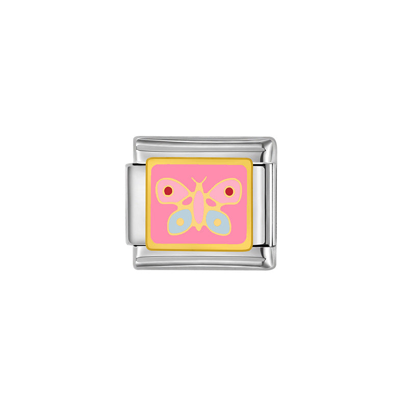 Wholesale Italian Charm Bracelet 9mm DIY Splicing Removable Creative Pattern Stainless Steel Composable Bracelet