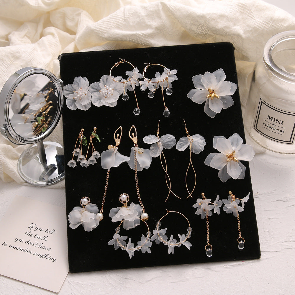 Wholesale  long flower drops earrings