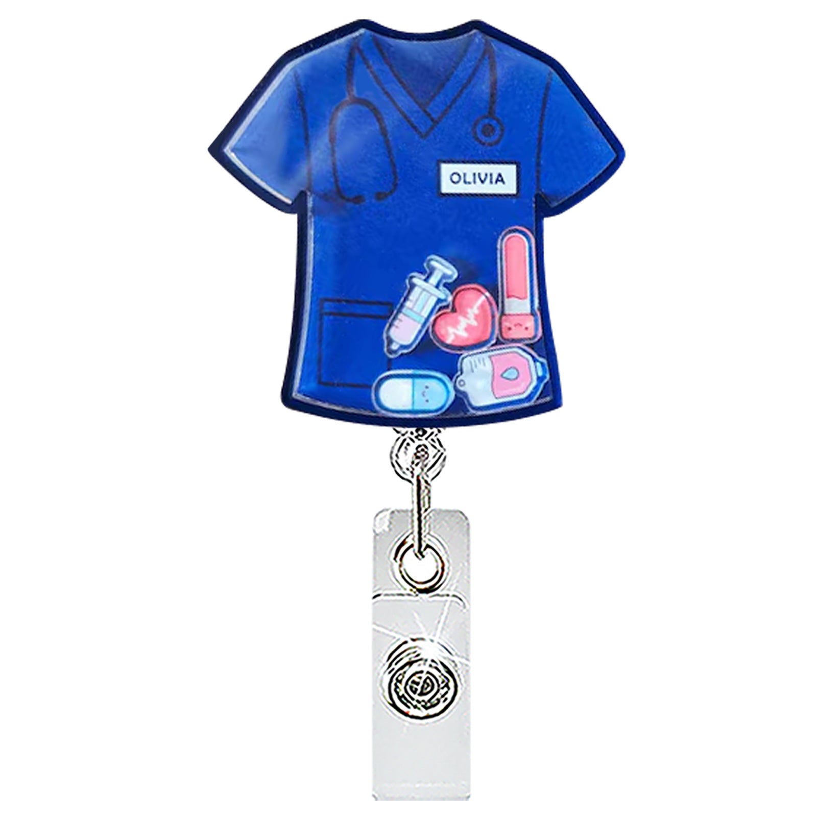 Wholesale Stylish Acrylic Swivel Retractable Badge Reel - Trendy ID Badge Holder for Medical Uniform or Daily Use