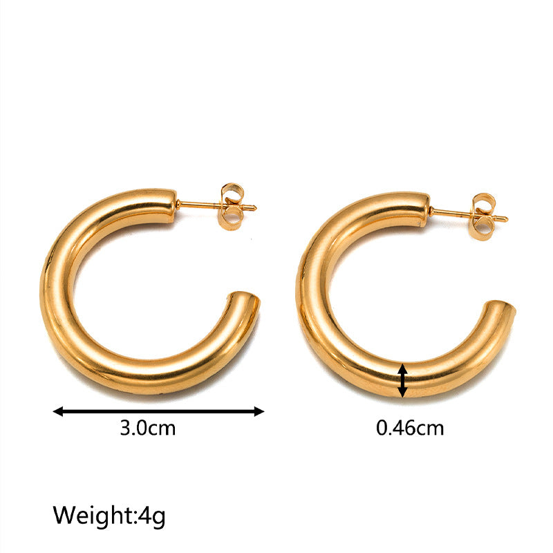 Wholesale Gold Combination Set Stainless Steel 18K Gold Plated Geometric Vintage Earrings ACC-ES-MuShan020