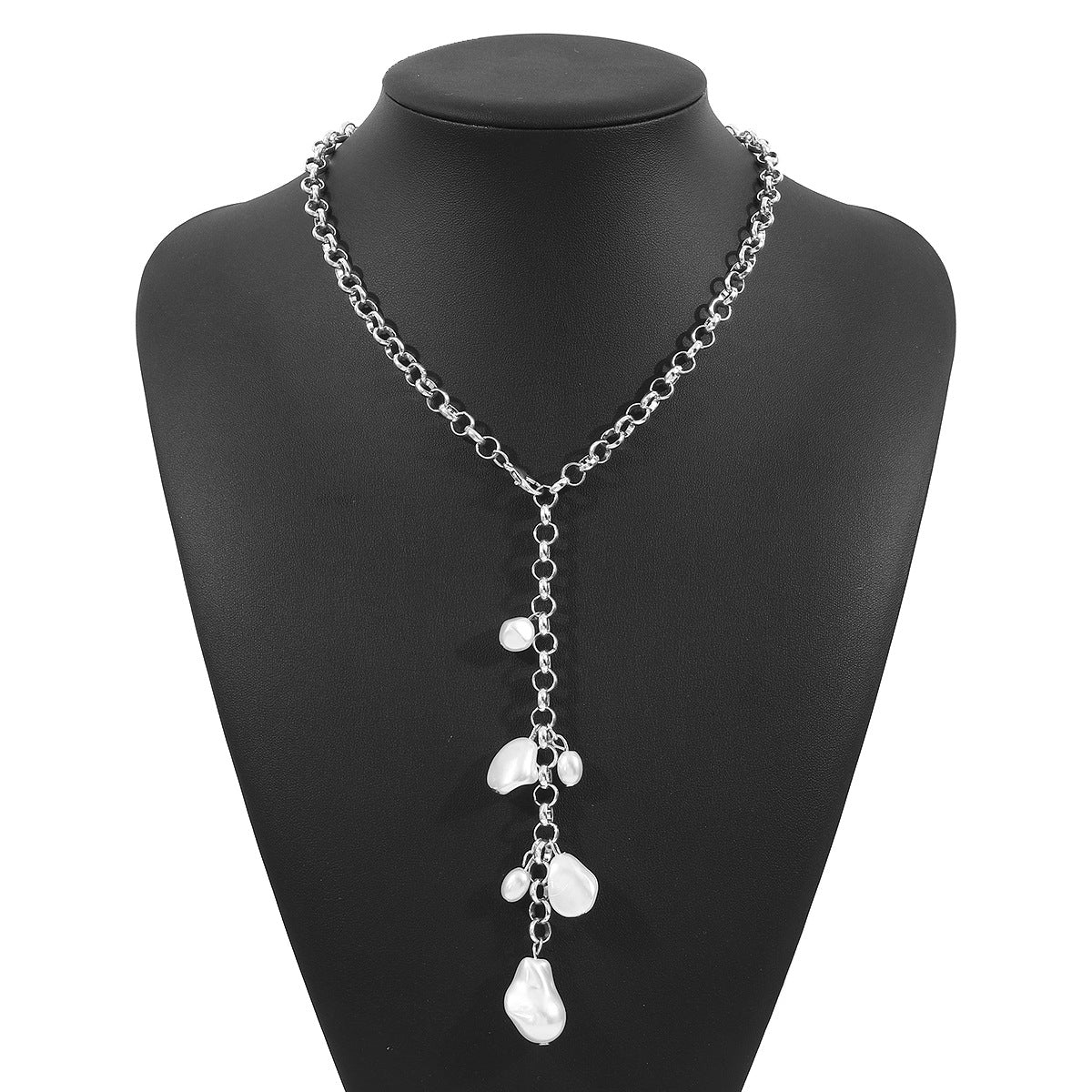 Wholesale imitation pearl necklace temperament stacked Y-shaped necklace