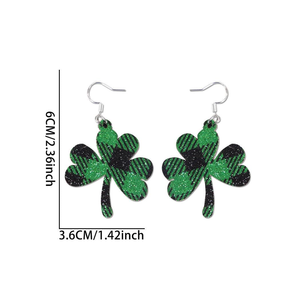 Wholesale St. Patrick's Day Earrings Green Clover Hat Earrings