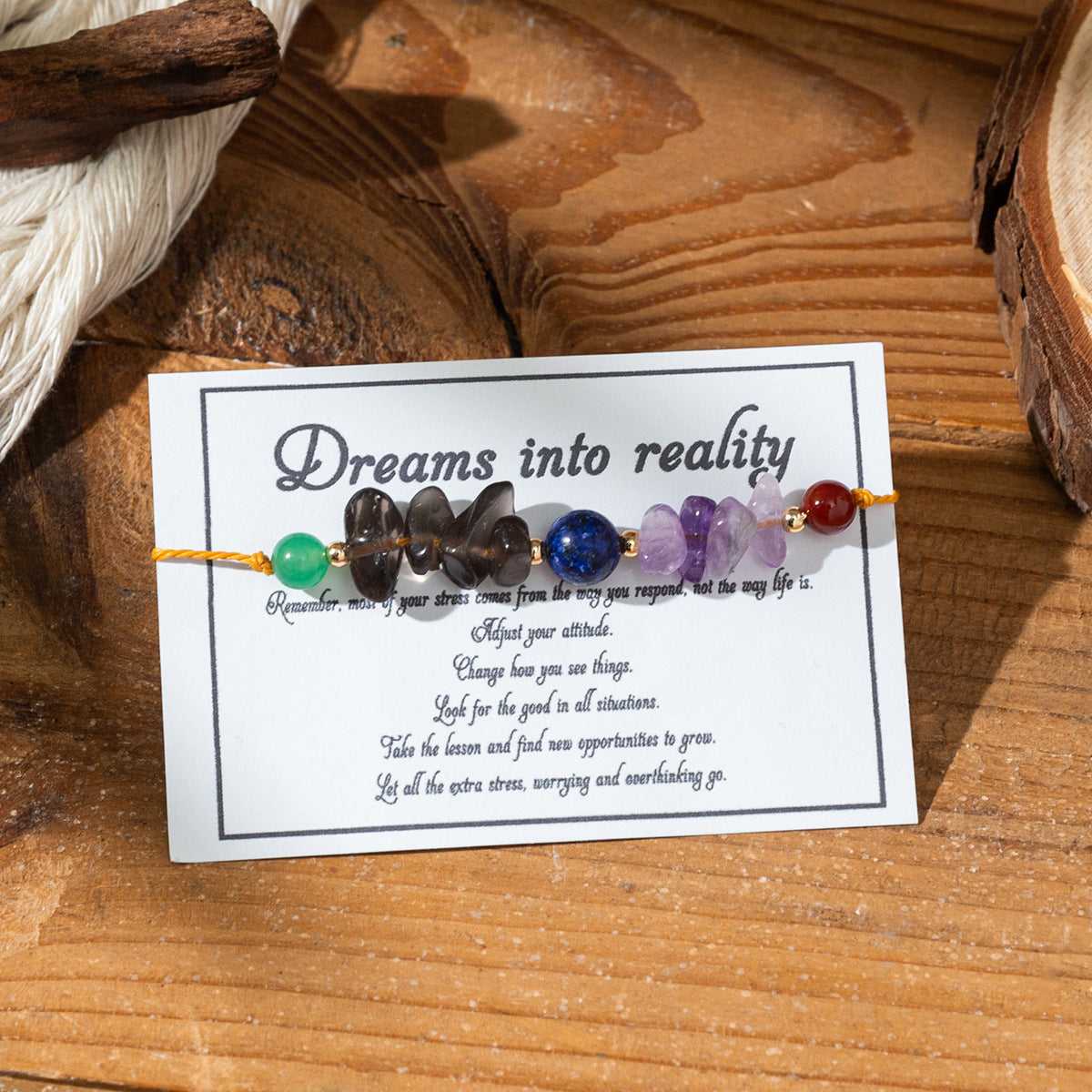 Bracciale portafortuna colorato in pietra naturale all'ingrosso