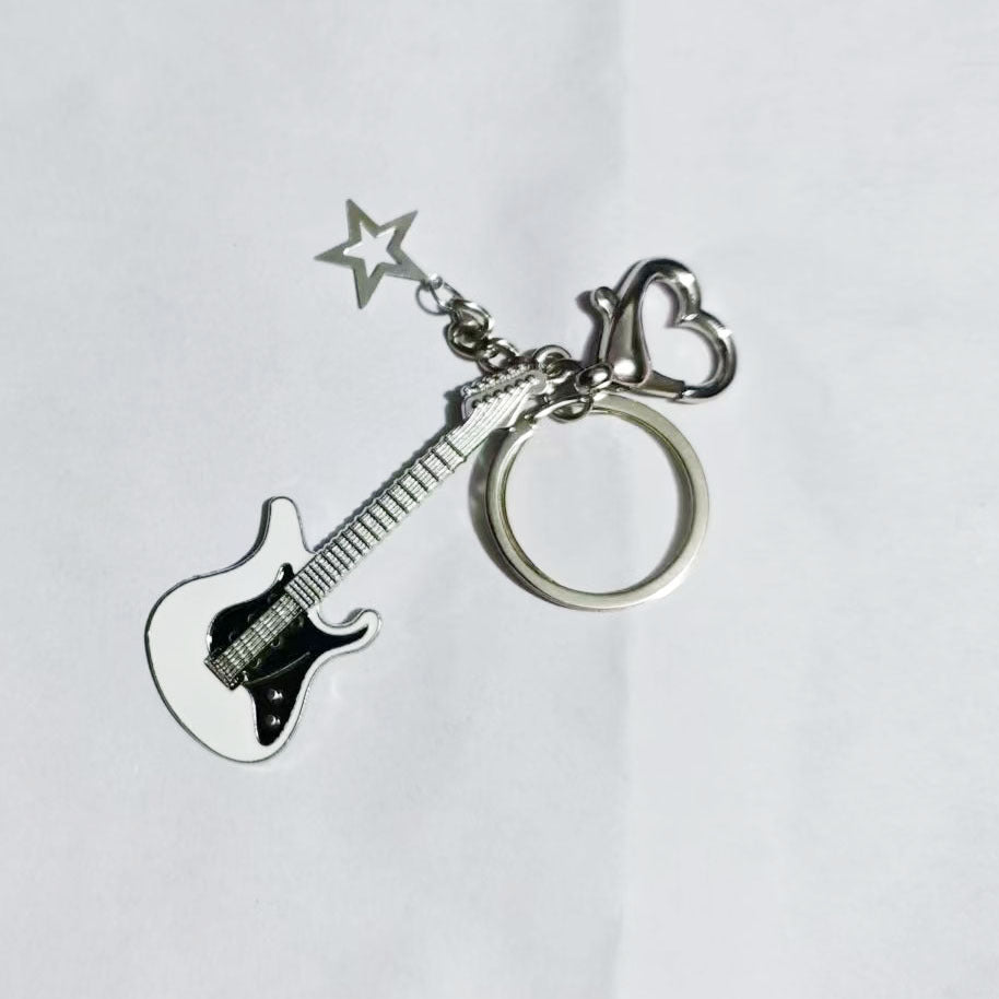 Wholesale Y2K Guitar Star Keychain Zinc Alloy Party Gift Bag Charm Stylish Fashion Accessory