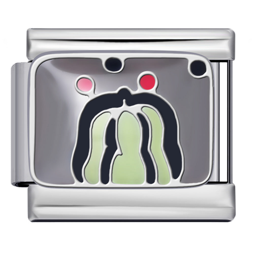 Wholesale Italian Charm Bracelet 9mm DIY Splicing Nail Art Series Stainless Steel Composable Bracelet