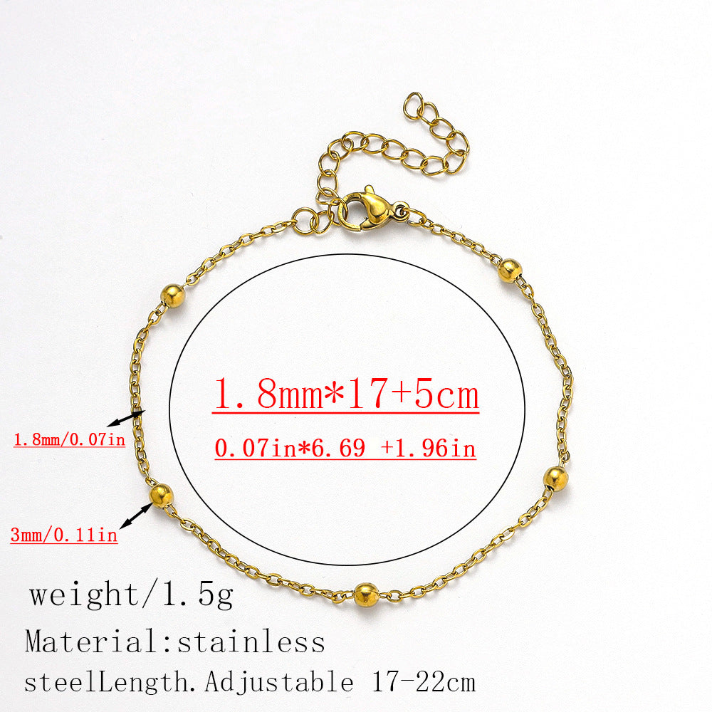 Wholesale Cross-Border Hot-Selling Stainless Steel Gold Bracelet for Women,  Plated with 18K Real Gold,  Fashionable and Versatile Bracelet,  Wholesale Titanium Steel Bracelet