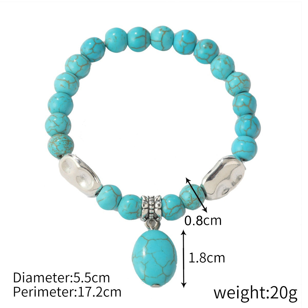 Wholesale  White Turquoise Crystal Women Beaded Bracelet suit Bohemian Turquoise Bracelet